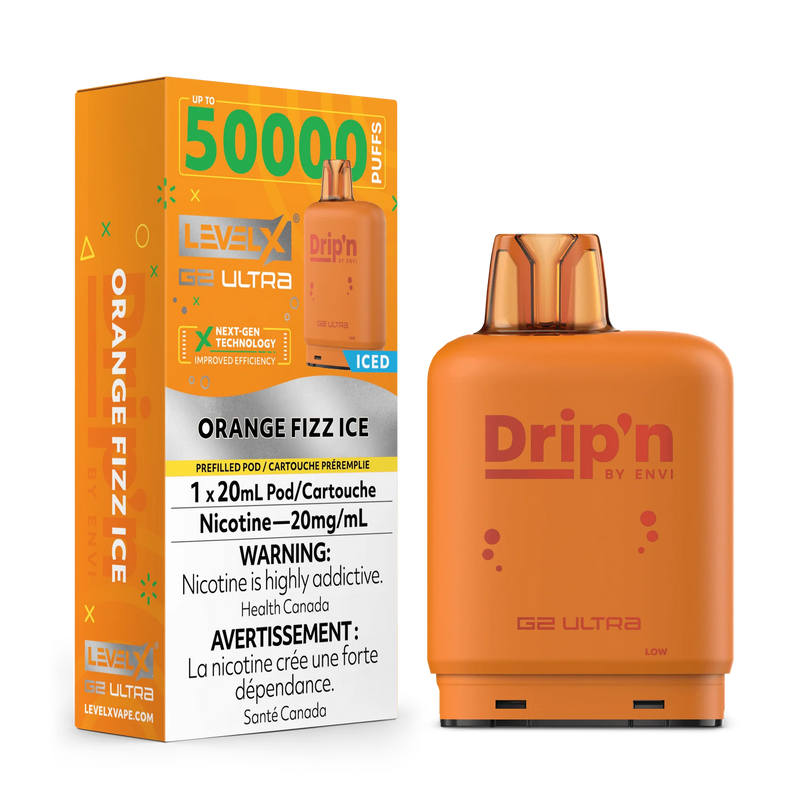 Level X Drip'n G2 Ultra Pod - Orange Sparkle Ice 20mg
