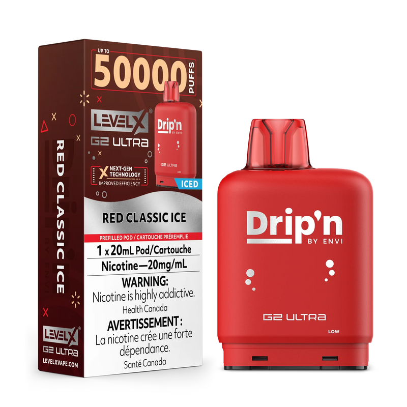 Level X Drip'n G2 Ultra Pod - Red Classic Ice 20mg