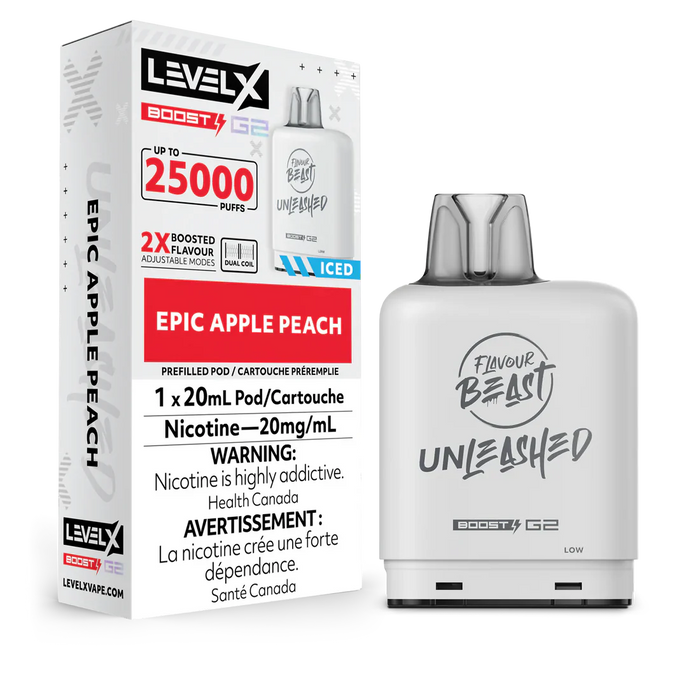 Level X Flavour Beast Unleashed Boost G2 - Epic Apple Peach 20mg