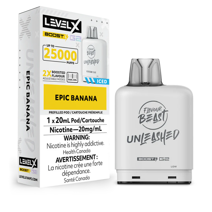 Level X Flavour Beast Unleashed Boost G2 - Epic Banana 20mg