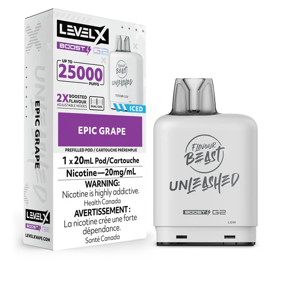 Level X Flavour Beast Unleashed Boost G2 - Epic Grape 20mg