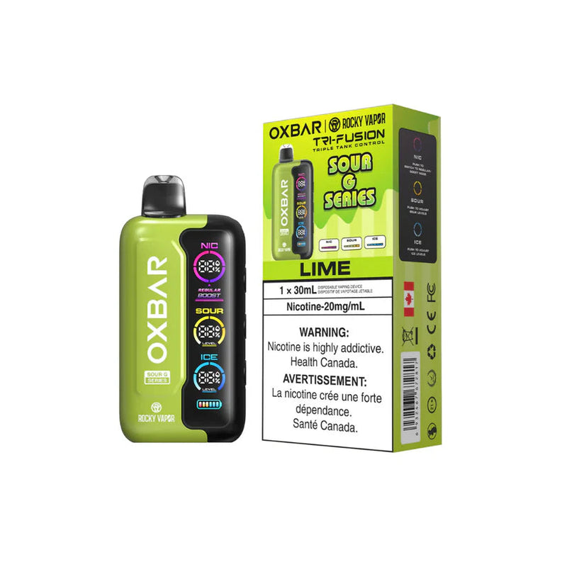 Rocky Vapor OXBAR Tri Fusion Disposable - Lime Sour G 20mg