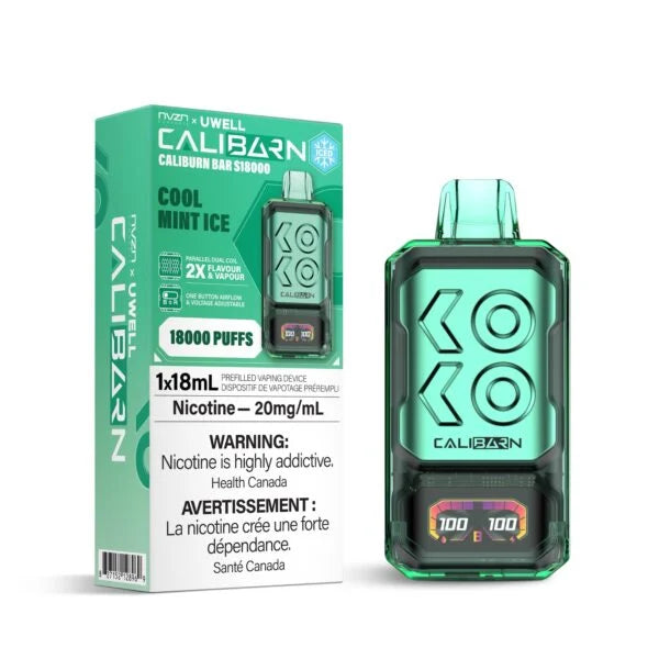 NVZN Caliburn Bar 18K Disposable - Cool Mint Ice 20mg