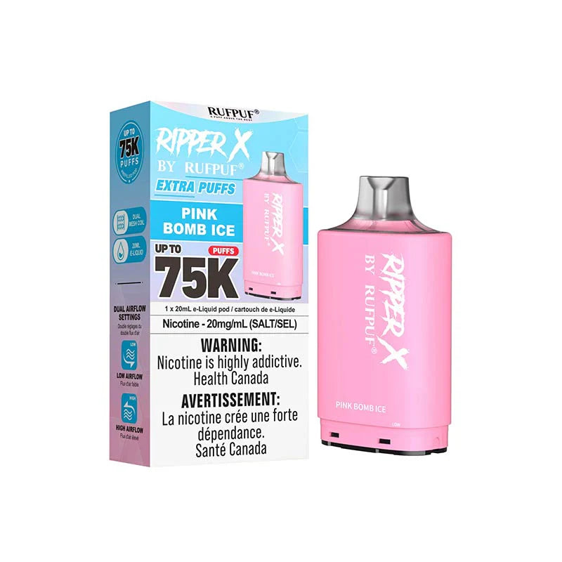 RIPPER X by RUFPUF 75K Pod - Pink Bomb Ice 20mg