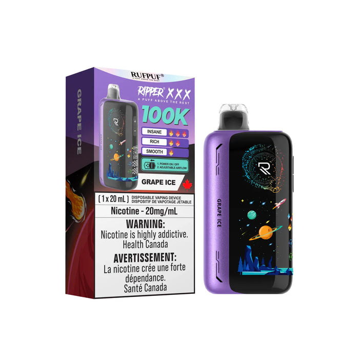 RIPPER XXX 100K Disposable - Grape Ice 20mg