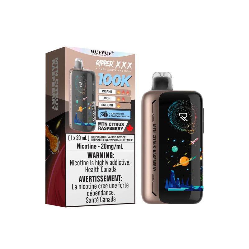 RIPPER XXX 100K Disposable - MTN Citrus Raspberry 20mg