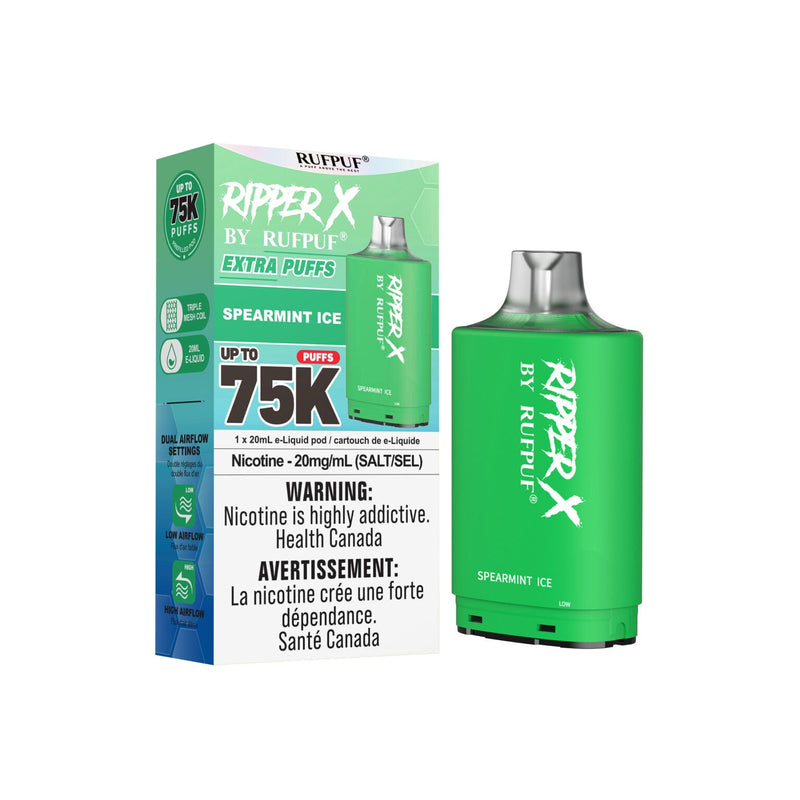 RIPPER X by RUFPUF 75K Pod - Spearmint Ice 20mg