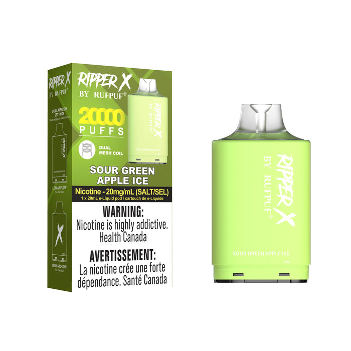 RIPPER X by RUFPUF 25K Pod - Sour Green Apple Ice 20mg