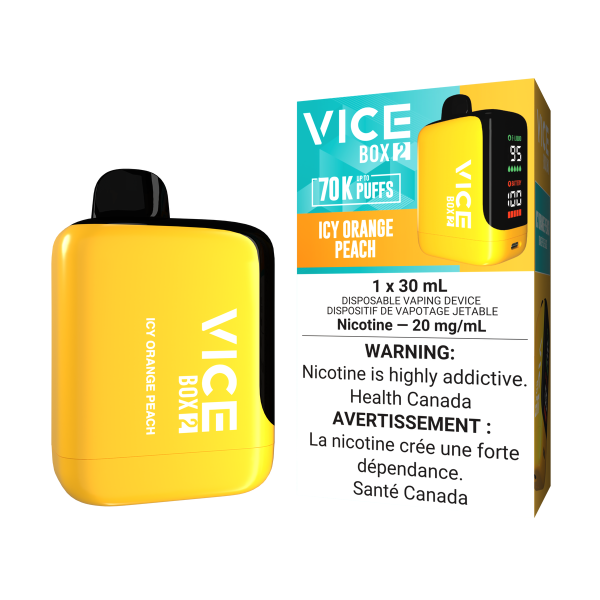 Vice Box 2 Disposable - Icy Orange Peach 20mg — Fat Panda Ontario