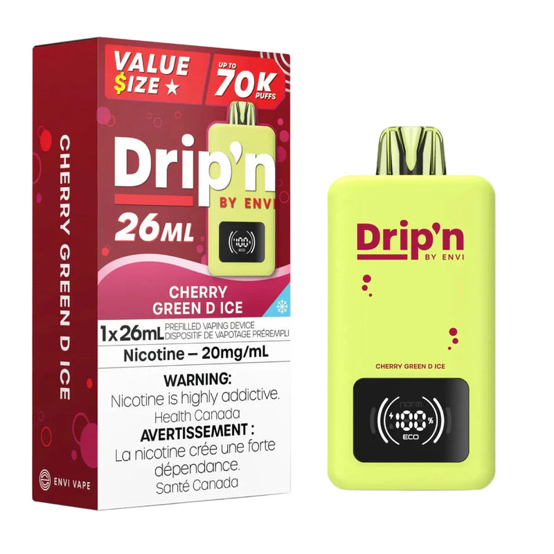 Drip'n by ENVI 70K Disposable - Cherry Green D Ice 20mg