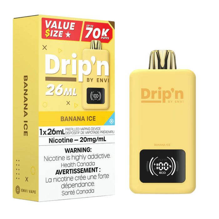 Drip'n by ENVI 70K Disposable - Banana Ice 20mg