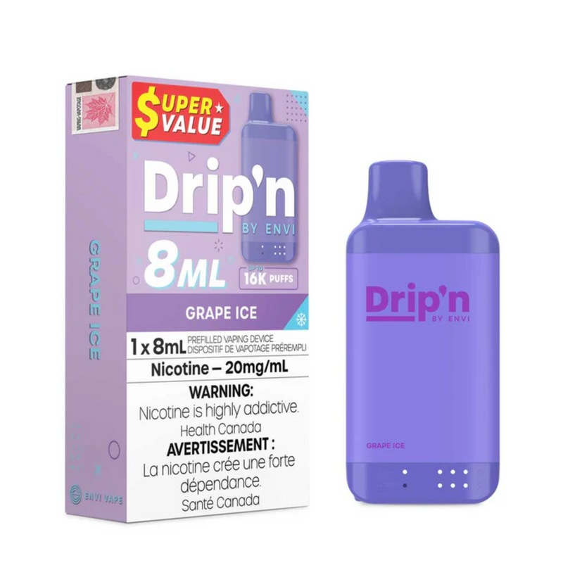 Drip'n by ENVI 16K Disposable - Grape Ice 20mg