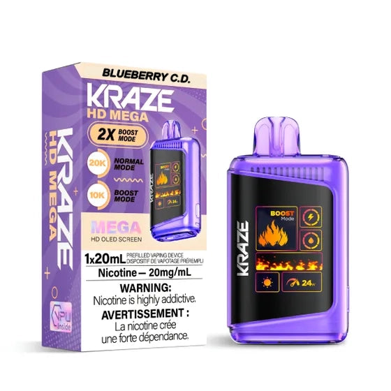Kraze HD Mega Disposable - Blueberry C.D. 20mg