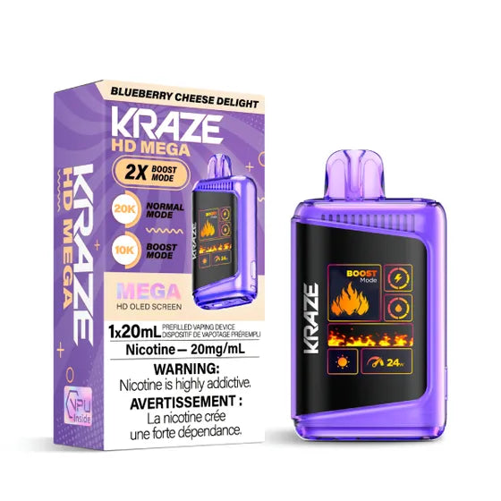 Kraze HD Mega Disposable - Blueberry Cheese Delight 20mg