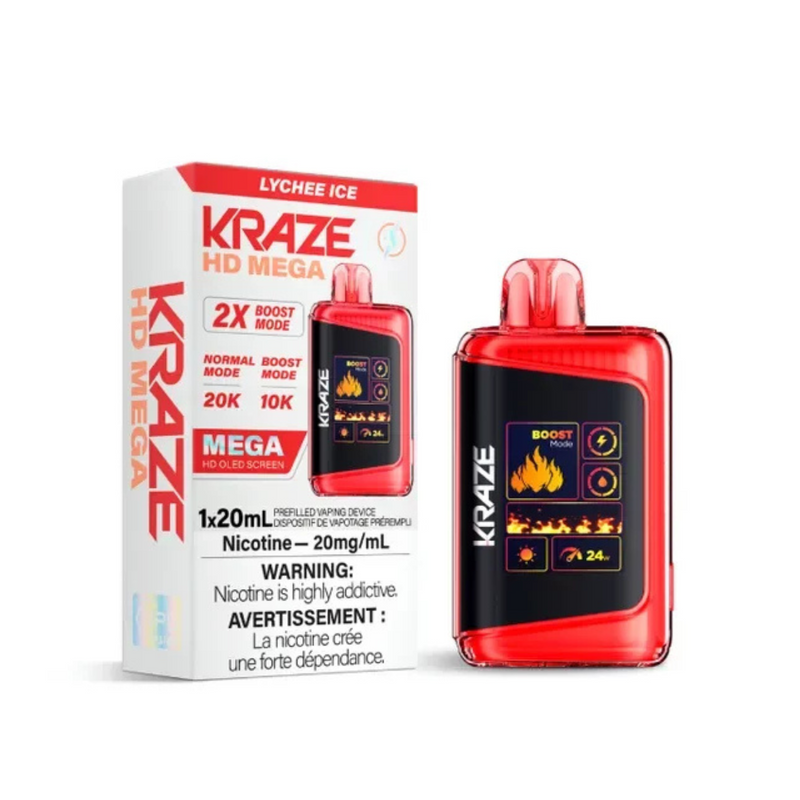 Kraze HD Mega Disposable Lychee Ice 20mg