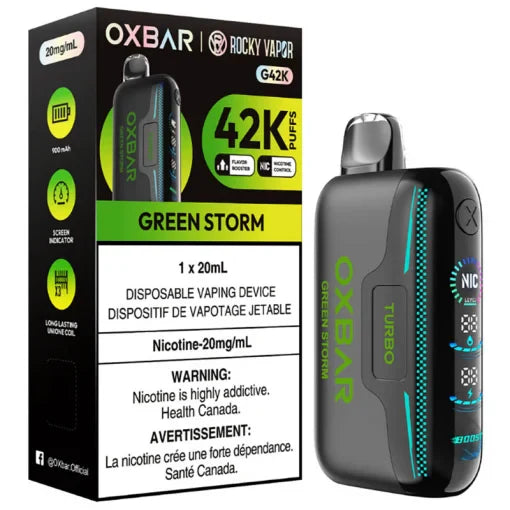 Rocky Vapor OXBAR G42K Disposable - Green Storm 20mg